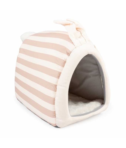 [LR14418] Duvo+ Striped Rabbit House Plush 23x32x30cm, Multicolour