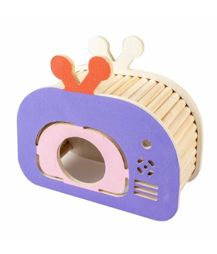 [LR14547] Duvo+ Small Animal Wooden Play House TV 19,6x8,5x17cm, Multicolour