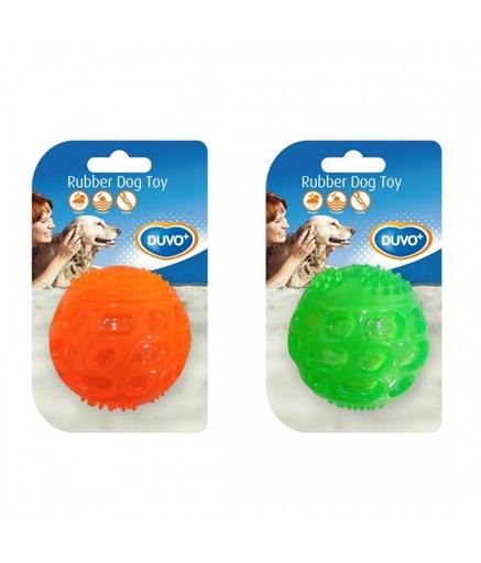 [LR1714503] Duvo Tpr Ball Squeaky Orange/Green 5.5cm