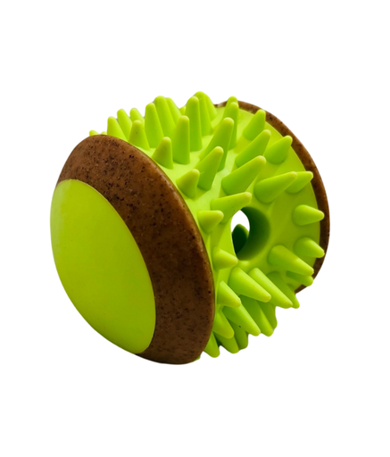 [PD-85315] Pado Spiky Ball Nylon And Wood TPR Dog Treat Toy  8.5x8.5x7.7 cm