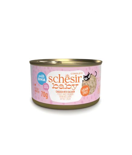 [SCINV21111103] Schesir Baby Kitten Wholefood - Chicken With Salmon 70g (Min Order- 12 Cans)