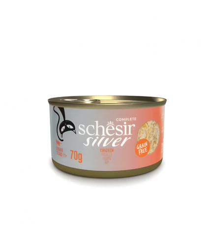 [SCINV21113003] Schesir Silver Senior Cat Wholefood - Chicken 70g (Min Order- 12 Cans)