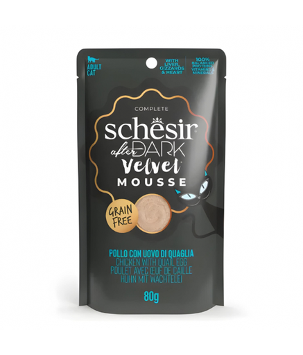 [SCINV21232204] Schesir After Dark Velvet Mousse For Cat - Chicken With Quile Egg 80g (Min Order- 12 Pouch)