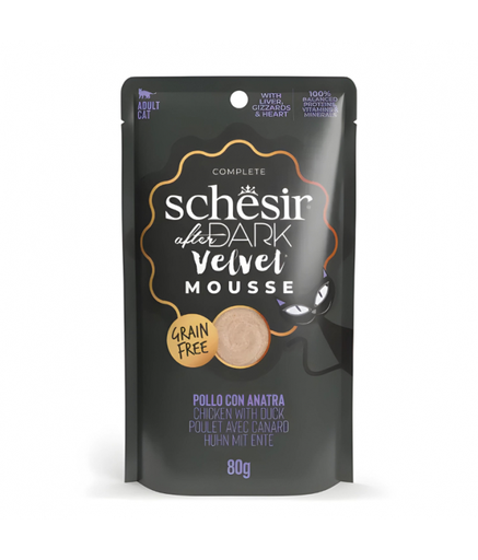 [SCINV21232404] Schesir After Dark Velvet Mousse For Cat - Chicken With Duck 80g (Min Order- 12 Pouch)