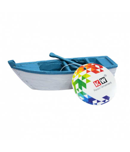 [U-751] KW Zone Resin Ornament Boat Aquarium Decoration, 13.5x4.5x4cm