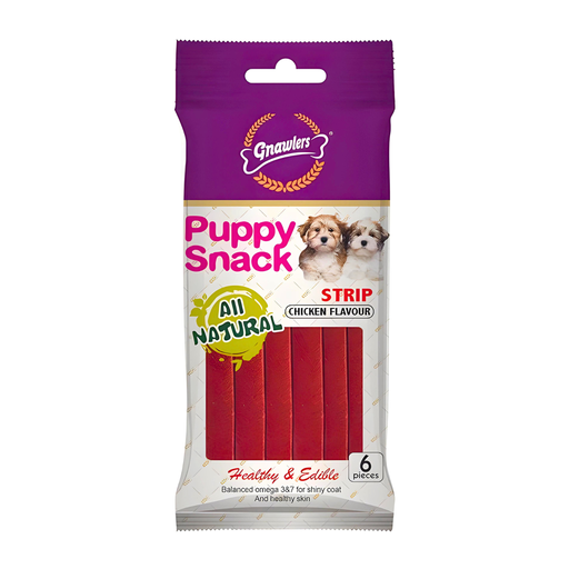 [GN05710] Gnawlers Puppy Snack-Strip Chicken Flavour (80g)