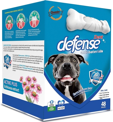 [GN09428] Gnawlers 3"Dent Defense Antibacterial For Dogs-48pcsx15g Display Box [Box Code:09442]-(MOQ:48pcs)