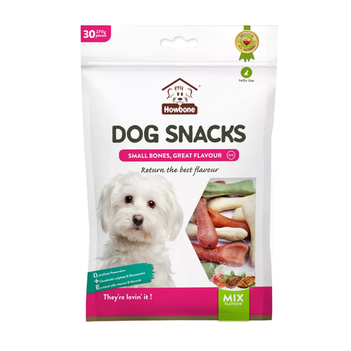 [HB04898] Howbone Dog Snack - Small Bone Mix Flavour 30pcs/pack (270g)