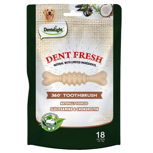 [DL08223] Dentalight 3" Dent Fresh 360° Toothbrush Healthy joint Dog Treat 18Pcs/Pack (150g)