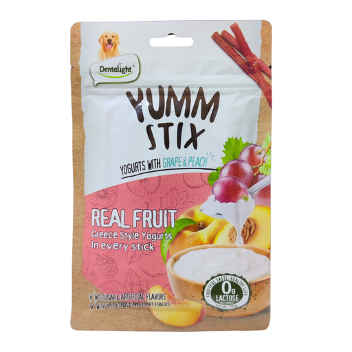 [DL11940] Dentalight Yumm Stix For Dogs-Wet & Soft - Yogurts With Grape & Peach 70g