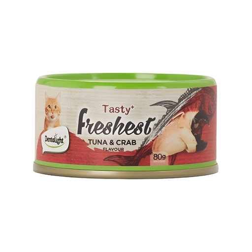 [DL11506] Dentalight Tasty Freshest Cat Treat in Can-Tuna & Crab 6x80g [Box Code:11582] - (MOQ:6pcs)