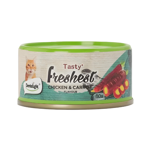 [DL11537] Dentalight Tasty Freshest Cat Treat in Can Chicken & Carrot 6x80g [Box Code:11612] - (MOQ:6pcs)