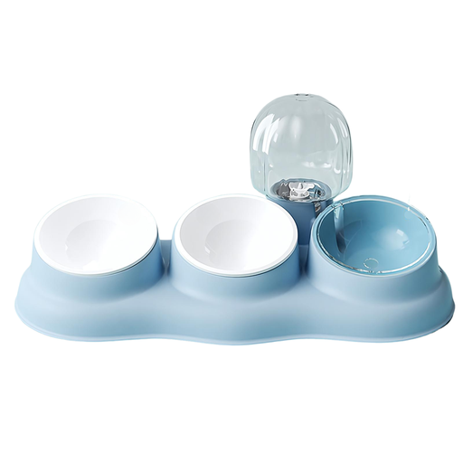 [PD-85336] Pado Tripple Bowl with Dispenser-Blue  43*13*23cm