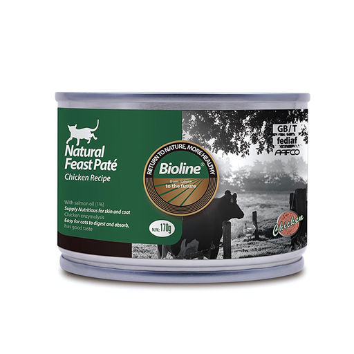 [6970117125825] Bioline Natural Feast Pate Cat Can Chicken Recipe 170g