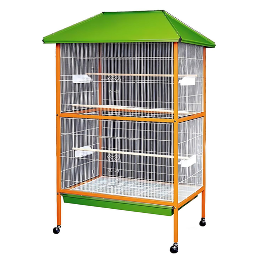 [BC-A01-WHT-ORG] Dayang Bird Cage (A01) - 107 x 88.5 x 170cm - Wire: White + Frame: Orange