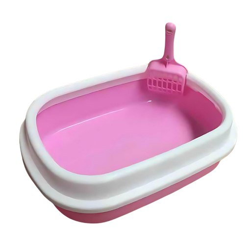 [PD-85275] Pado Cat Litter Tray Normal With Scoop 41x31x12cm - Pink