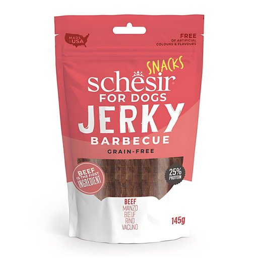 [SCINV26265004] Schesir Grain-Free Dog Snacks Jerky 145g - BBQ Beef