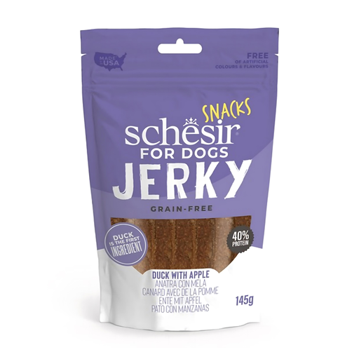 [SCINV26265104] Schesir Grain-Free Dog Snacks Jerky 145g - Duck with Apple