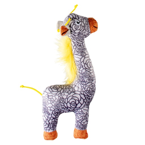 [LR15234] Duvo+ Plush Giraffe Retro Dog Toy 32x14x5cm Grey