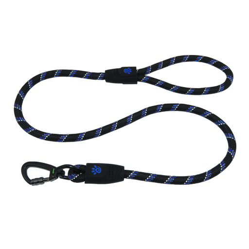 [DCROPE5060-02L] DOCO® Reflective Rope Leash W/ soft Rubber Handle Ver.5 - Click & Lock Snap Ø13mm x 150cm(L) Blue