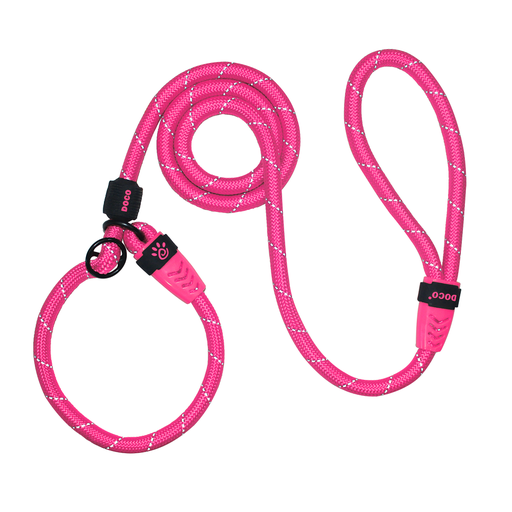 [DCROPE0055060-18L] DOCO® Reflective Rope Leash Ver.2 - Slip On Collar Leash 5ft Ø13mm 120cm+30cm(L) R.Pink