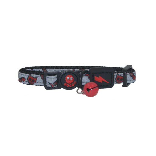 [DCAT011-03XS] DOCO® Reflective Cat Collar - Printed Pattern,  1.0 X 19-31cm(XS) Red